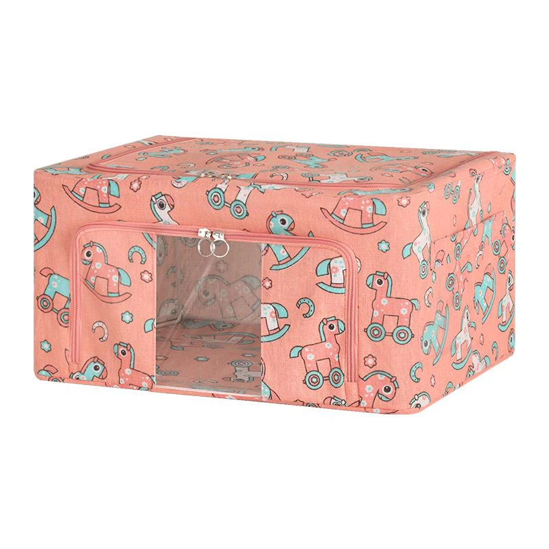 Boîte de rangement en PE enduit de lin